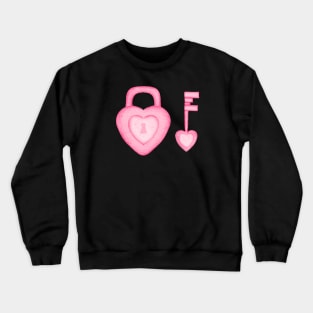 Heart of Padlock And Key Crewneck Sweatshirt